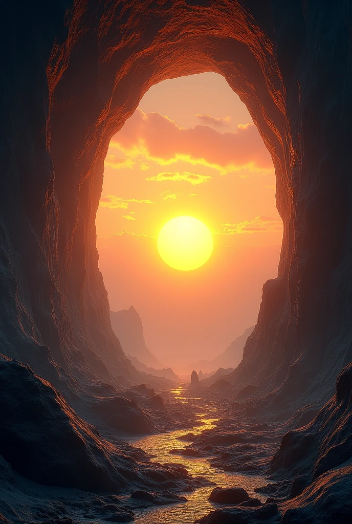 Sun from cave