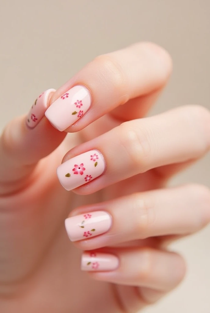 Pink Peach Nail Design