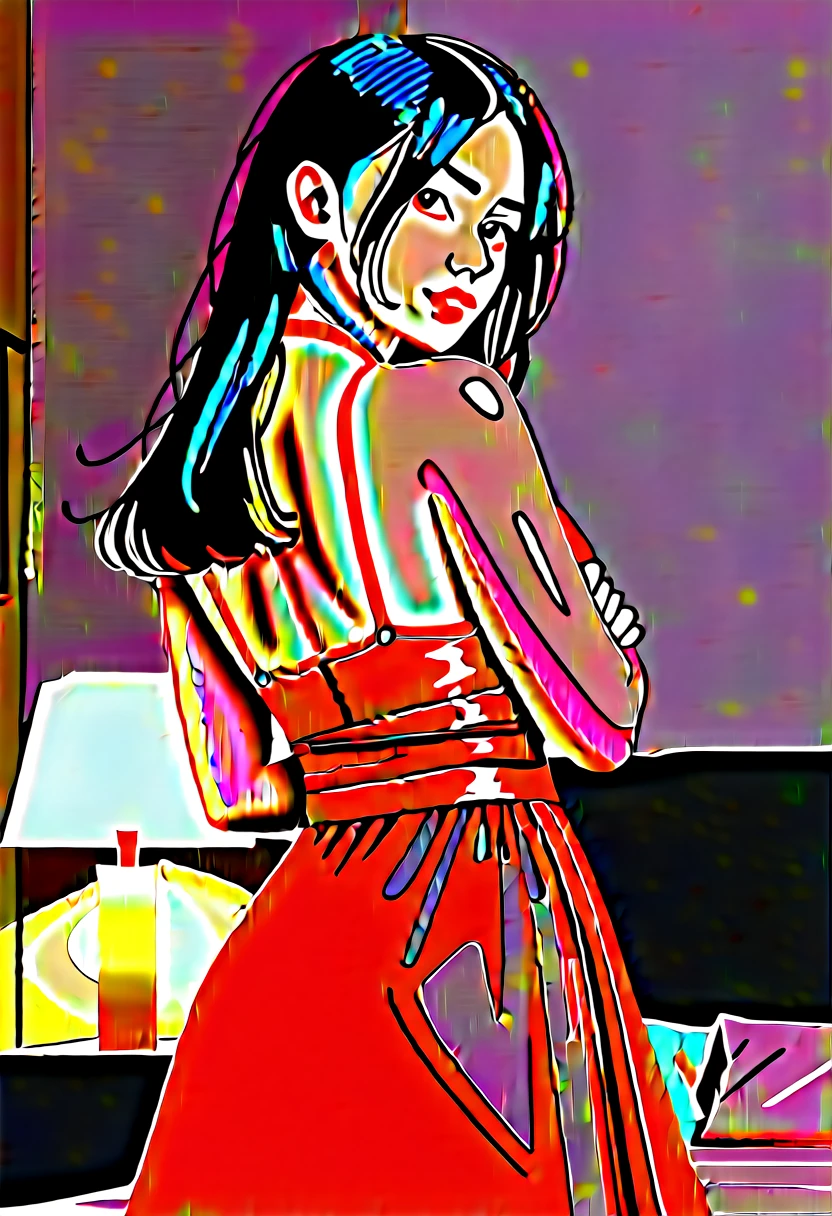 a detailed photo of Kelly Hu in a sheer colorful gown without underwear, strolling through a candy land garden in full bloom on a moonlit night, sultry poses, mainly viewed from behind, best quality,4k,8k,highres,masterpiece:1.2,ultra-detailed,realistic,photo-realistic:1.37,HDR,UHD,studio lighting,ultra-fine painting,sharp focus,physically-based rendering,extreme detail description,professional,vivid colors,bokeh,portrait
