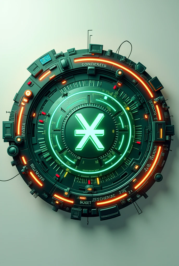 Make a math club logo, make it futuristic, add some green shade and a little bit of white,red, yellow, and blue. Add texts, numbers, and symbols. Make the logo circle.