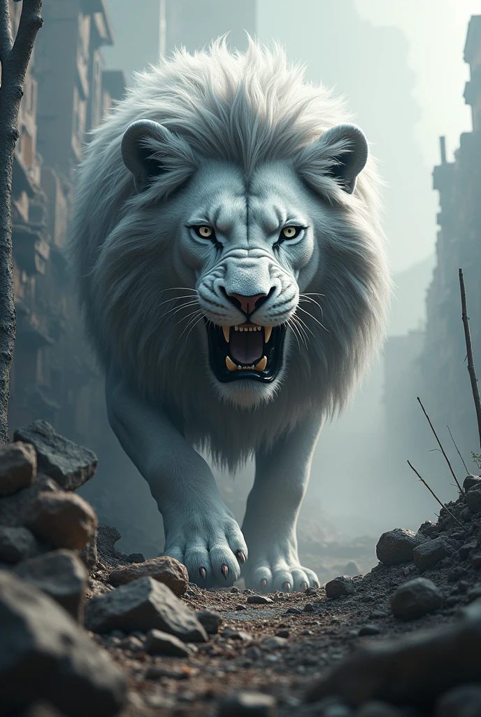 SILVER LION HEAD WAR AREA BACKGROUND