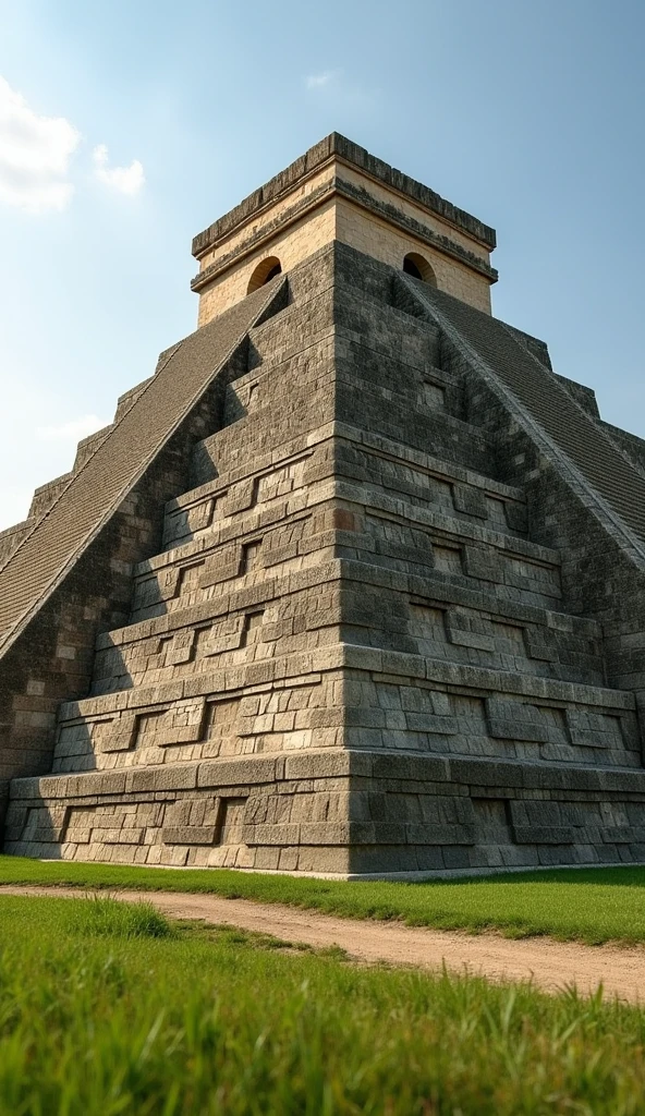 Close-up of the Cahokia pyramid which is now an archaeological site