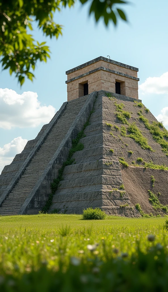 Close-up of the Cahokia pyramid which is now an archaeological site