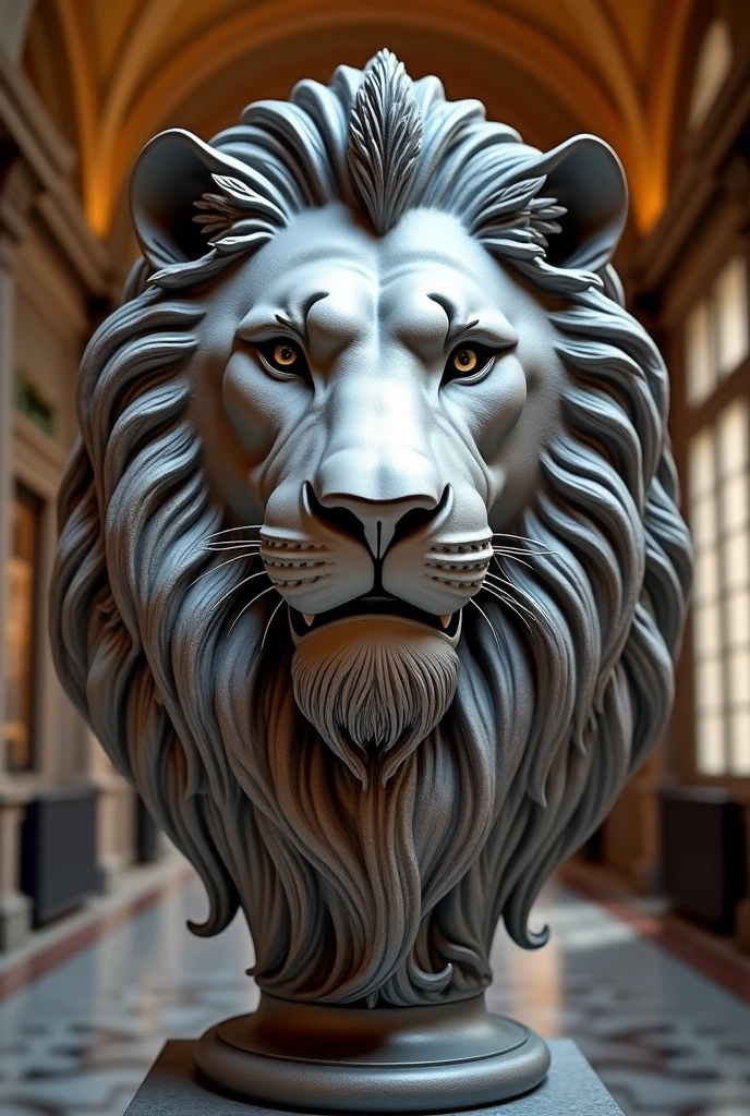 SILVER LION HEAD BACKGROUND MUSEUM OF ROME