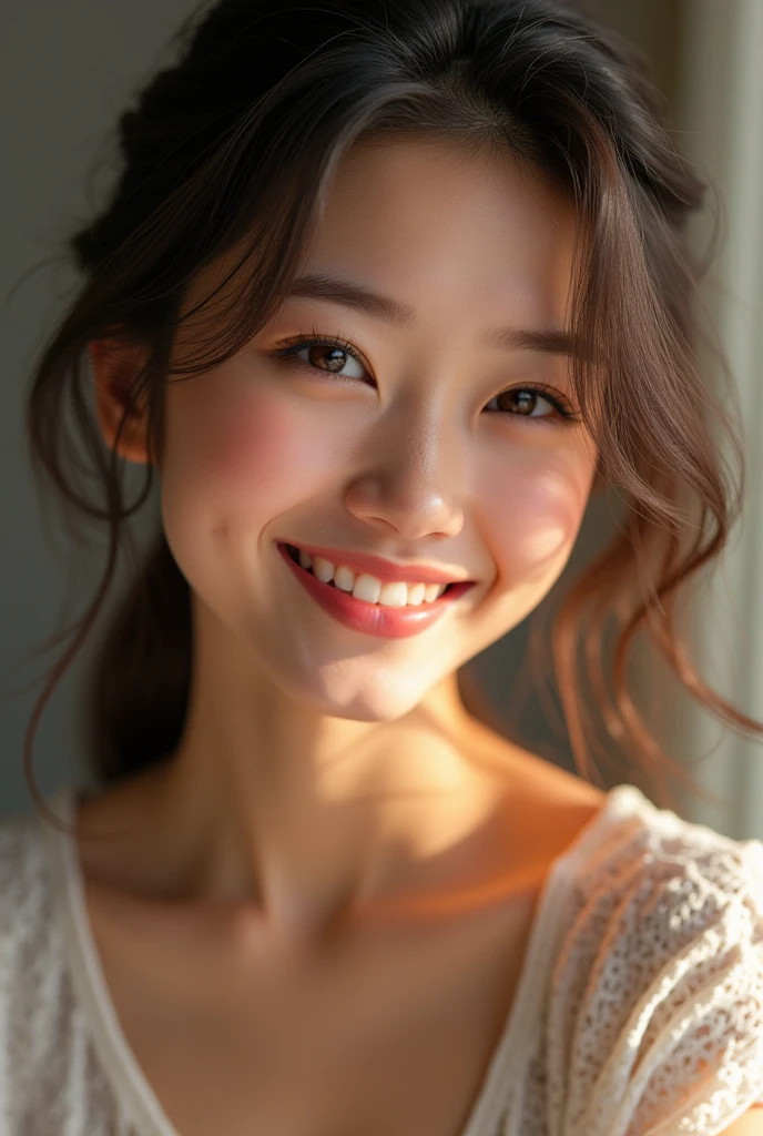 A smiling beautiful girl with dimple