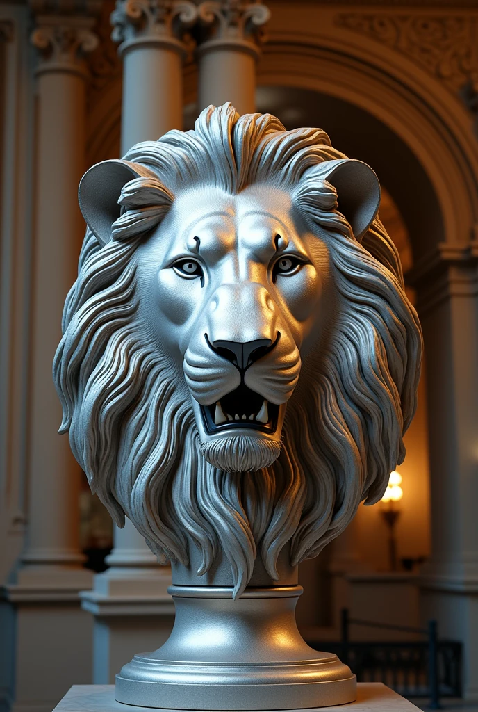 SILVER LION HEAD BACKGROUND MUSEUM OF ROME