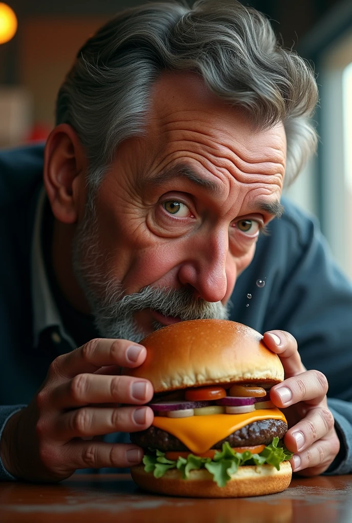 leland mckinney is eating a burger