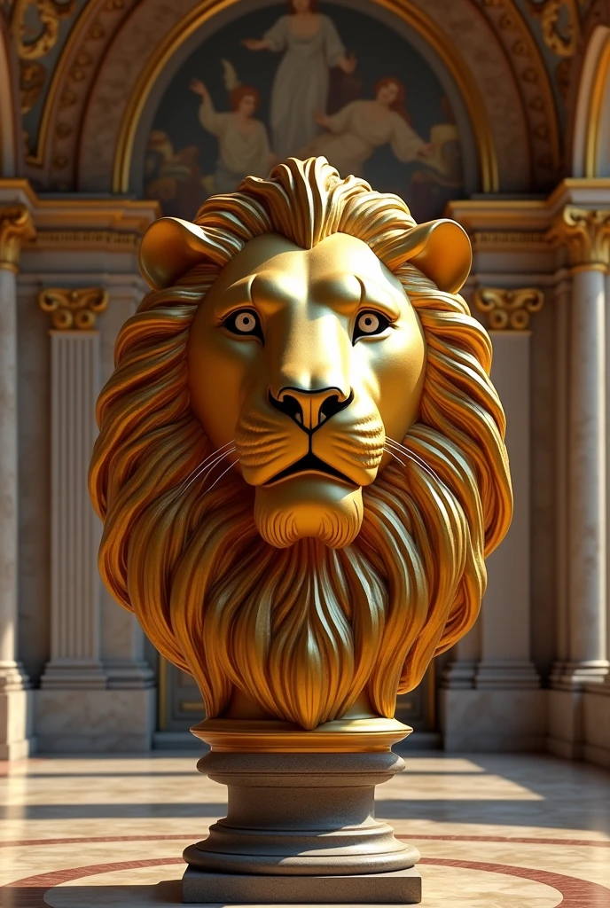 GOLDEN LION HEAD BACKGROUND MUSEUM OF ROME