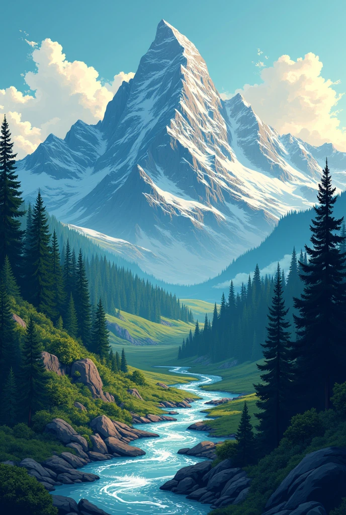 Art Moutain for t shirt landscape