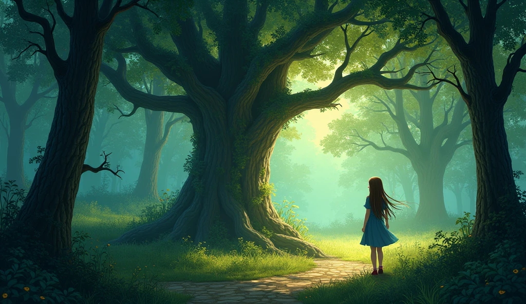 In a quiet village surrounded by dense, ancient woods, twelve-year-old Lila stumbles upon a mystical tree that seems to whisper her name. The villagers have long spoken of a legend: a magical tree that holds the key to an otherworldly realm. When Lila learns she is the chosen one destined to unravel its mysteries, she embarks on a perilous journey filled with enchanted creatures, hidden dangers, and untold wonders. Each step brings her closer to discovering the tree’s profound secret and her own unique destiny. As Lila navigates through trials of courage and wisdom, she must confront her deepest fears and make a decision that will shape not only her future but the fate of both worlds.
Feel free to tweak or expand upon this prompt as needed!