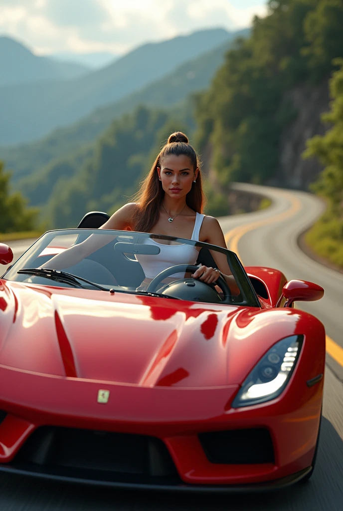 Hot girl drive car