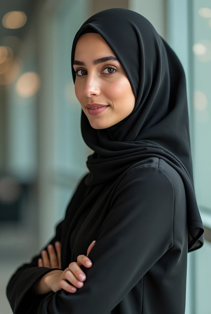 "Describe a day in the life of a successful business girl who wears a hijab. Highlight how she stays focused on her goals despite challenges and how her unique perspective and commitment to her values contribute to her success in the business world." Write  is name shehjadunnisha 