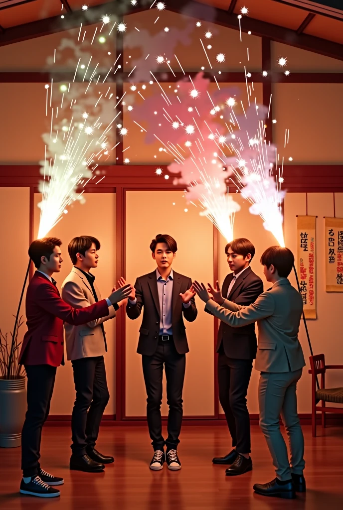 20th Generation Male Group Japanese Hand-held fireworks Bungalow