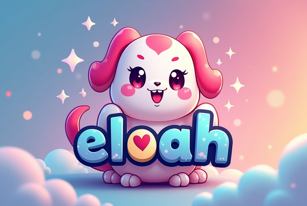 Kawaii logo for a video game channel with the word "Eloah"