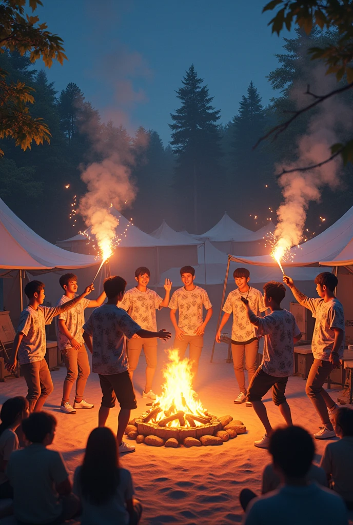 20th Generation Male Group Japanese Hand-held fireworks camp