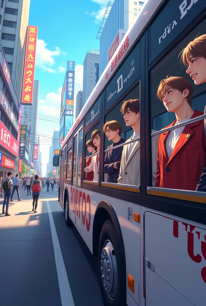 20th Generation　Male Group　Japanese　Tourist bus
