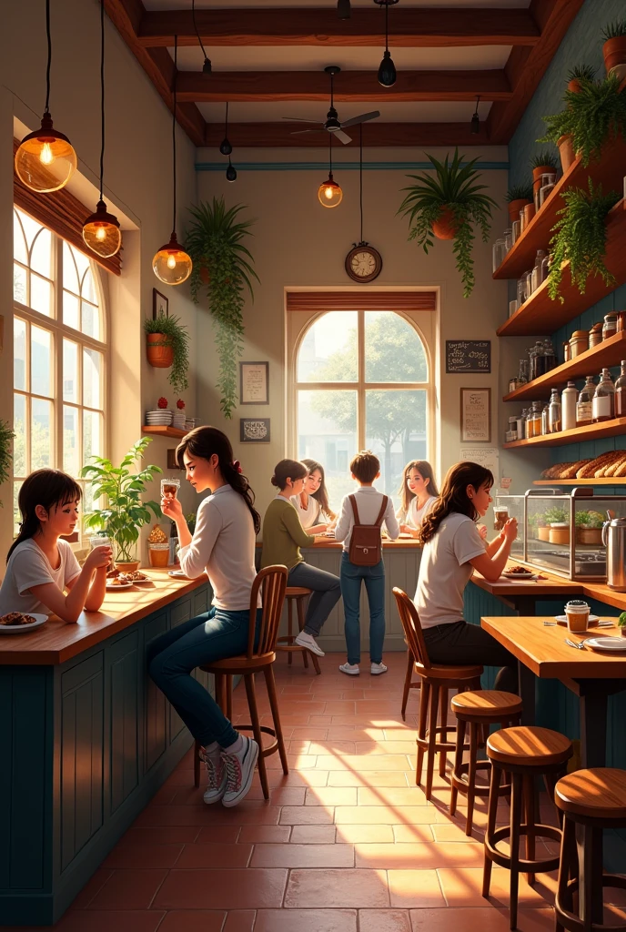 A cozy and welcoming atmosphere inside a bakery and cafe