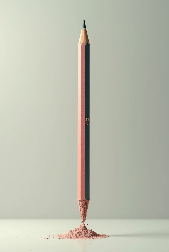 Create half pencil eaten and half pencil good
