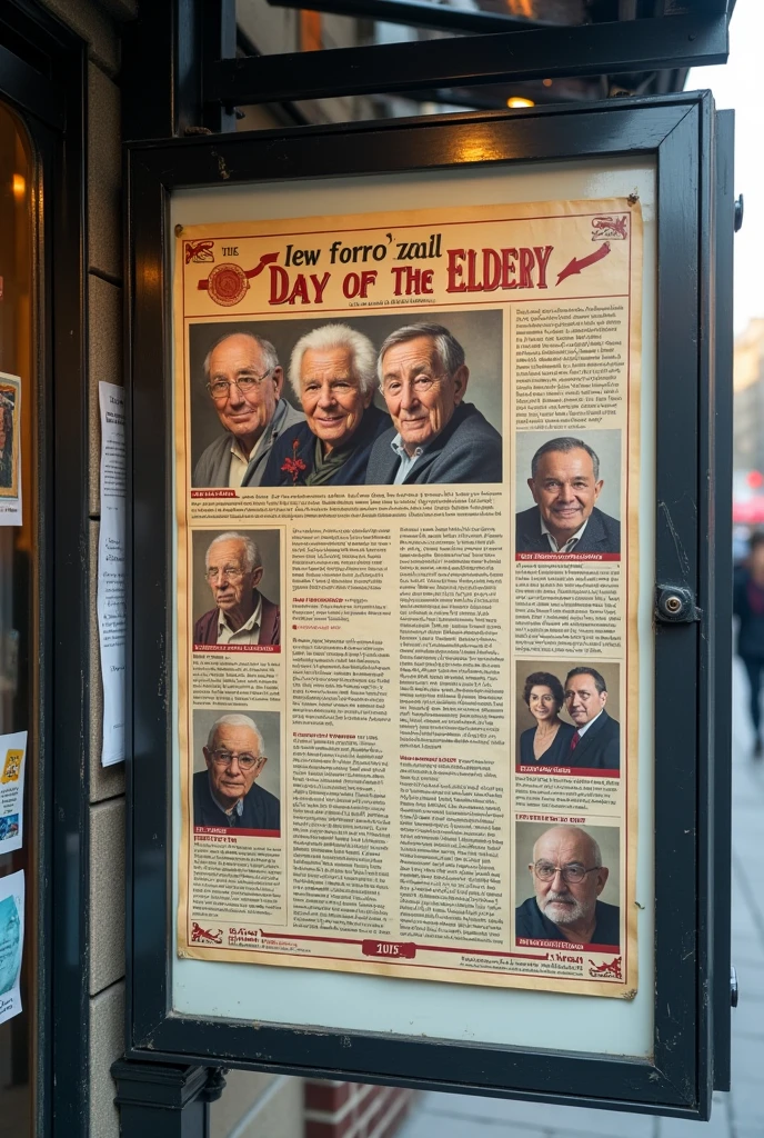 Wall newspaper for the day of the elderly