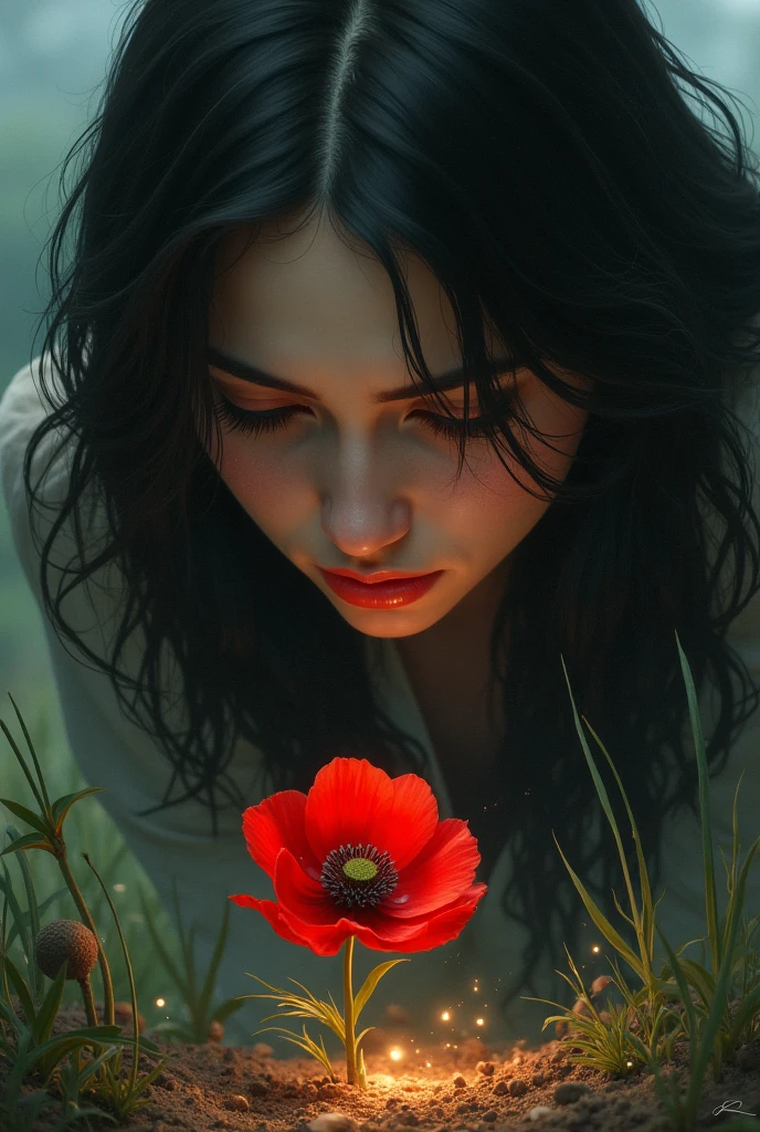 Her tears fell to the ground and, in that place, A red flower called an anemone grew
