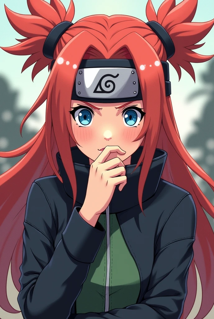 1 (style animé NARUTO, ressemble au personnage de kushina  ) meilleur qualité, cheveux marrant,sans Repousse, régulier, lâché. Position dynamique l'air de réfléchir (style dessin animé Naruto). Protection métallique au front. Vêtements du ninja Sanada, pantalon noir foncé,T-shirt couleur vert (dessin style animé NARUTO, chef d'oeuvre) très très bonne qualité de l'image, yeux couleur bleu 