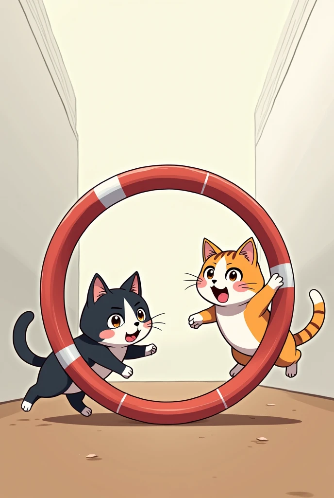 Mascots、Anime Style、Cat Racing、Brown floor、In a room with white walls、Japanese Cat、Sabatra、Just the two of them、Runaway、Inside the vertically rotating ring