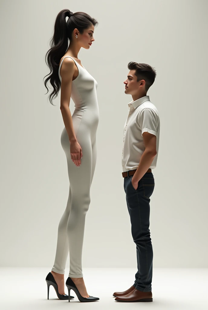 A woman 12 cm taller than a man
