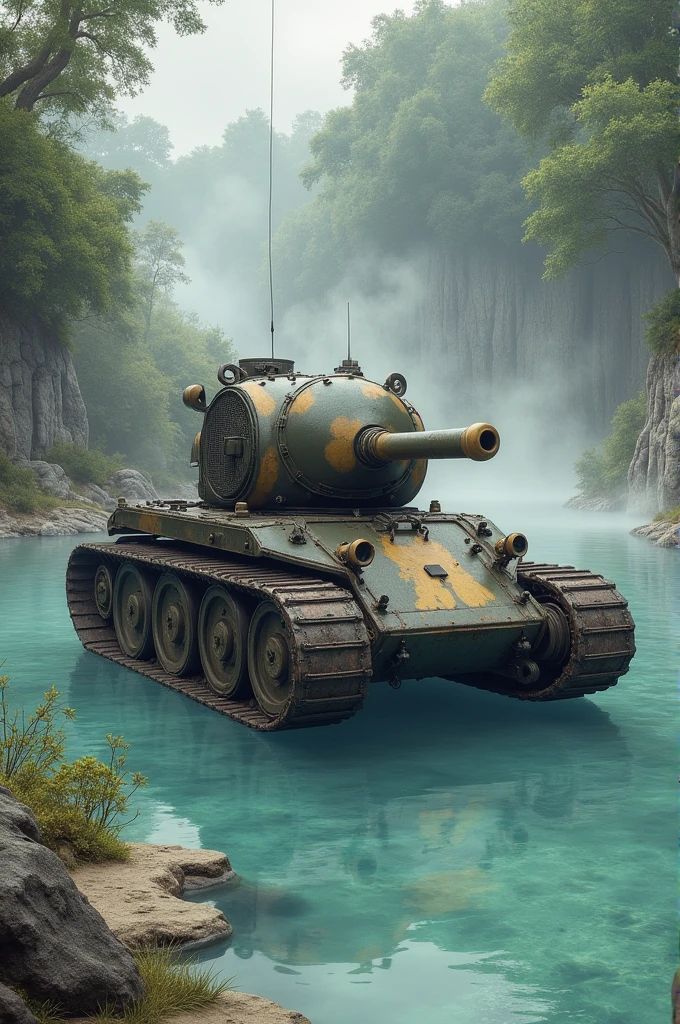 (work of art, high resolution, ultra detali, illustration), Kugelpanzer, (beautiful detailed background, hot springs:1.2)