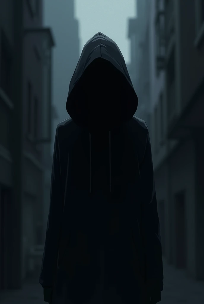 Anime faceless guy images in dark hoodie
