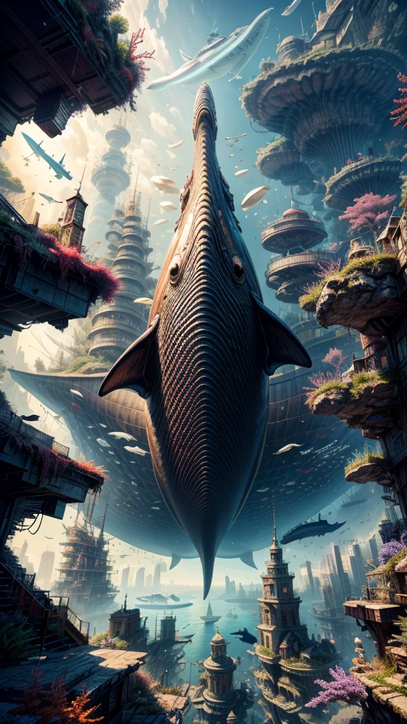 highres, shadows, absurdres, best_quality, ultra_detailed, 8k, extremely_clear, photograph, beautiful, sharp focus, hdr,
underwater, giant whale, fantastic location, dream, flying, underwater cyberpunk city