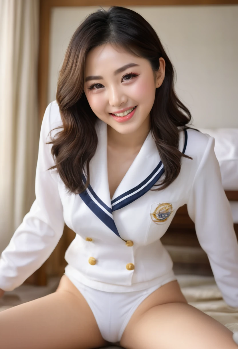 Top Quality, Masterpiece, Super High Resolution, (Photorealistic:1.4), Highly Detailed, Professional Lighting Smile, Masterpiece,Top Quality,(Low Angle), Low Angle, Taken from Floor, ((Super Detailed Face, Detailed Lips, Squinting, Double Eyelid), ((One Girl)), Top,(Japanese Woman_Woman:1.1), (Japanese Woman) Japanese_woman_, College student, Sailor_suit_on_top, Sailor_suit, Legs_spread_wide,Cunt_flowing_with_love_fluid,Cunt_flowing_with_white_fluid, (Attractive_Japanese_woman_photo), Embarrassed_expression, Blushing, Ah-face, Mouth_open_maximally, Ecstasy, Tongue_straight_out, Sexual_expression, Legs_spread_wide,1Dildo Spread wide,1 dildo, underwear, (((( dildo under panties,)))), dildo under clothes,(((( dildo in pussy,)))), very much pubic hair, pubic hair is black, ((crotch open)), ((one person)), very detailed, octane rendering, legs open,crouching, 