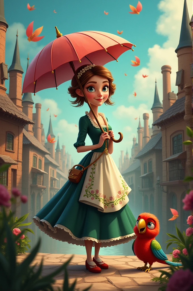 Mary popping, scenery, Chimneys, parrot, musical, magic
