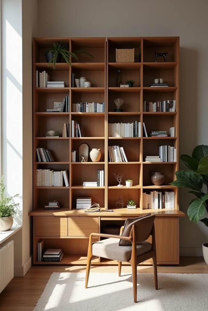 L-shaped bookcase