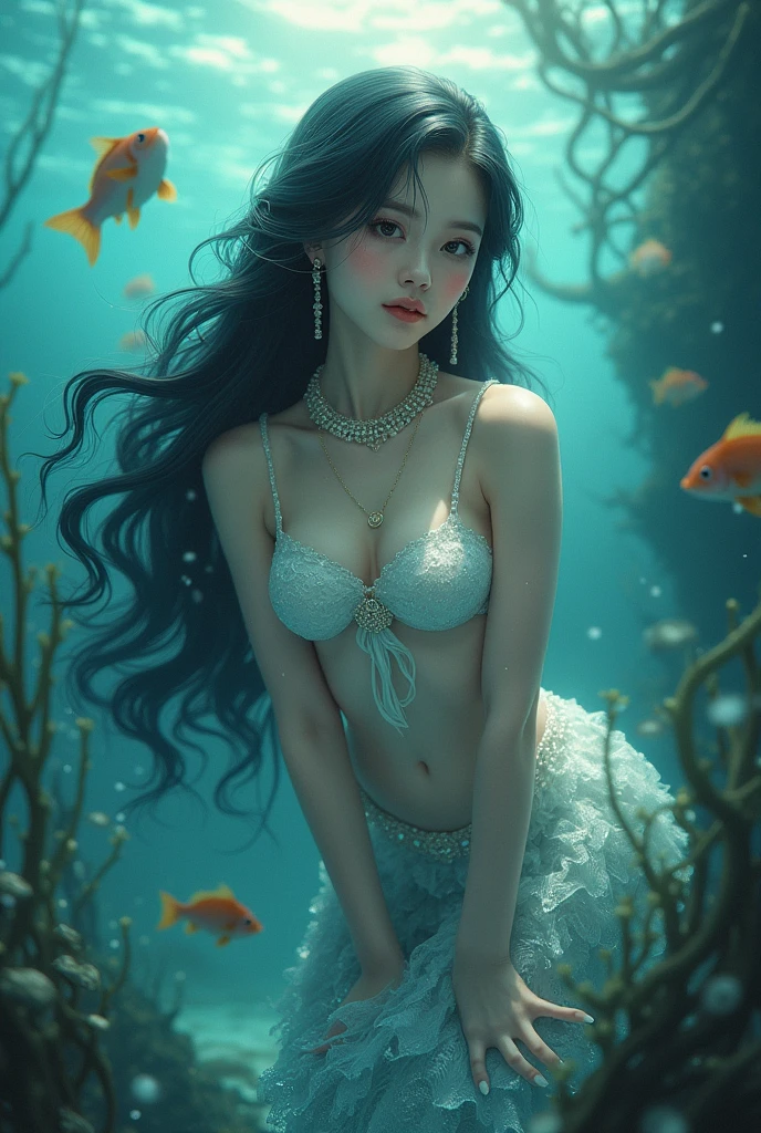 Byun Baekhyun as a female mermaid