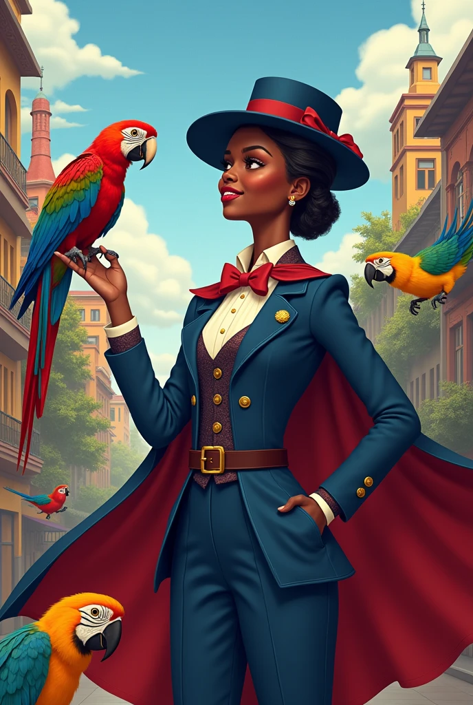 Mary popping, scenery, Chimneys, parrot, musical, magic, black woman, venezuela