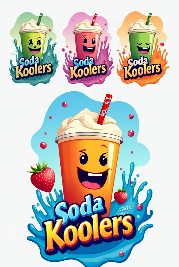 Objective: Design a logo for Soda Koolers that captures the brand’s playful and refreshing essence, appealing to a diverse audience with a focus on vibrant, fun aesthetics.
Target Audience: Families, teens, and young adults who enjoy unique and refreshing beverages
