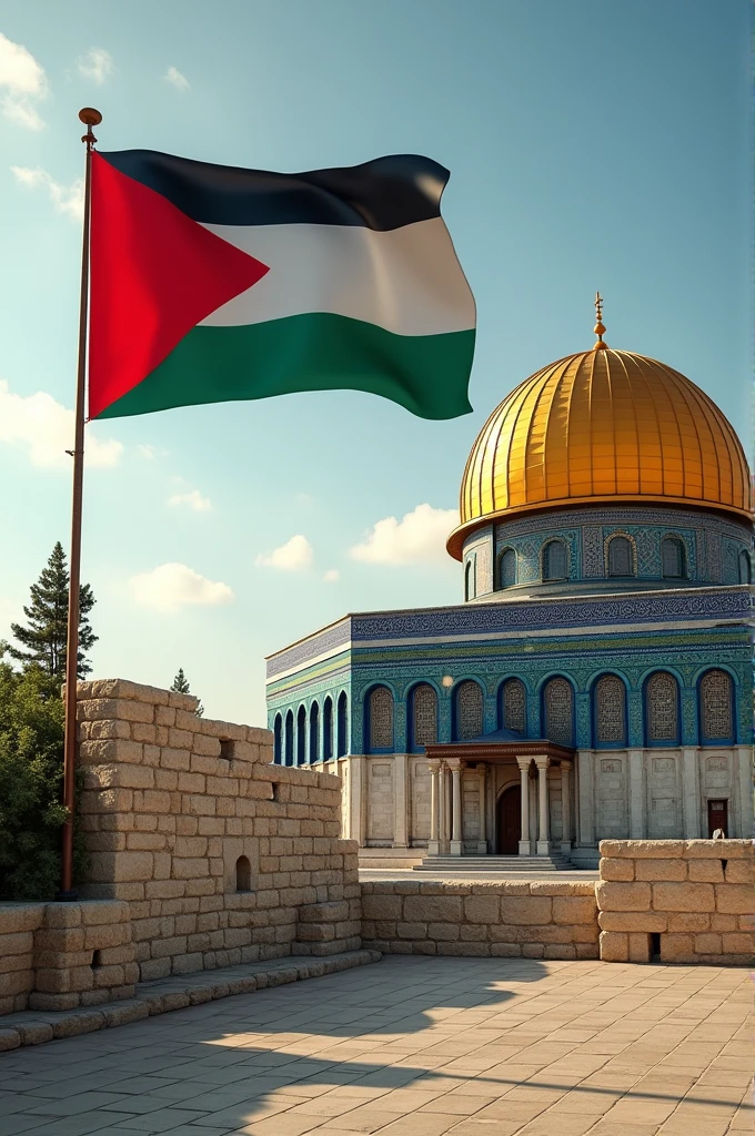 Palastine flag on masjid aqsa 
