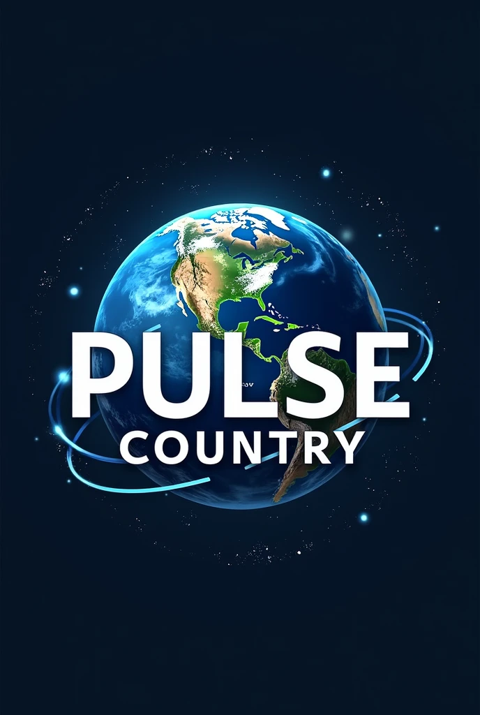 Create the logo for a news program called "Pulse Country" includes elements such as a planet, Pulse or others that refer to the name