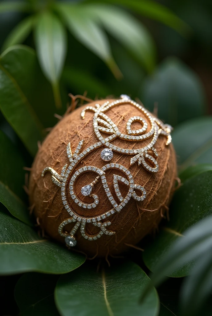 Coconut inspired bracelet made from dimonds and gold