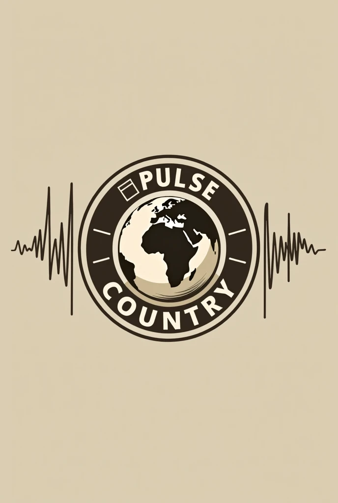 Create the logo for a news program called "Pulse Country" includes elements such as a planet, Pulse or others that refer to the name. You can include only vectors