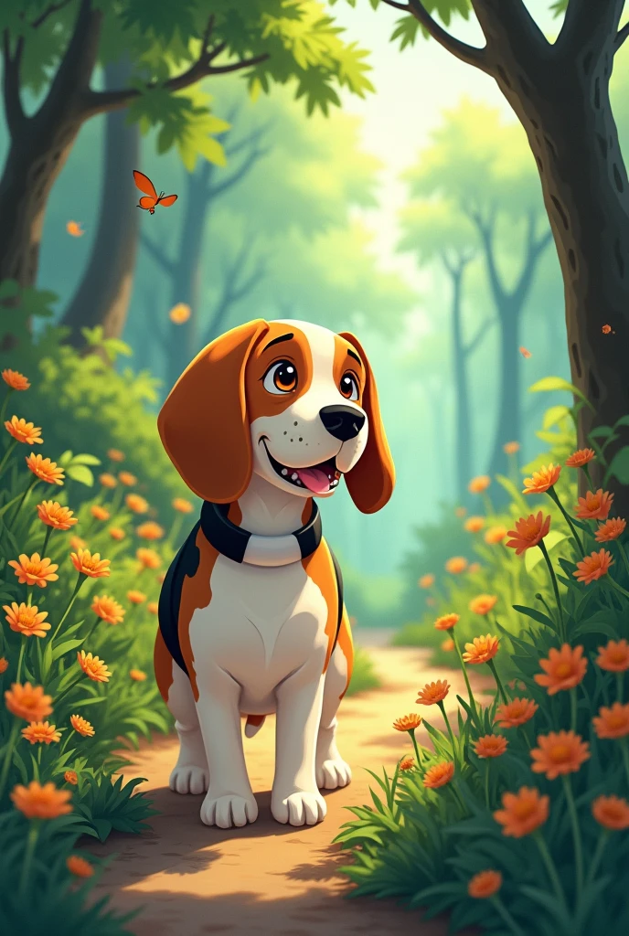 **Story Prompt: Benny's Big Adventure**
Write a short story about a curious beagle named Benny who loves to explore. One sunny morning, while his owner, Jake, is busy in the garden, Benny spots a colorful butterfly and decides to follow it. His adventure takes him deep into the nearby woods, where he encounters various sights and sounds, including flowers, squirrels, and a sparkling stream. However, as the sun begins to set, Benny realizes he has wandered far from home. Describe his feelings of excitement and then worry as he tries to find his way back. How does he navigate the forest using his instincts? What does he learn about adventure and the importance of home? Conclude the story with Benny's joyful reunion with Jake and the lessons he takes away from his day of exploration.