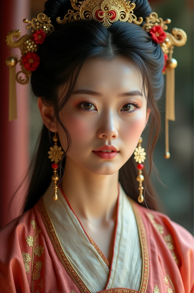In ancient China during the Tang Dynasty, a wealthy and beautiful woman with no makeup was seen.