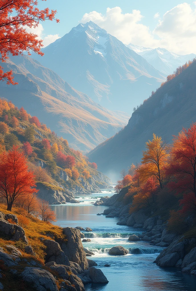 Autumn in the mountains and rivers