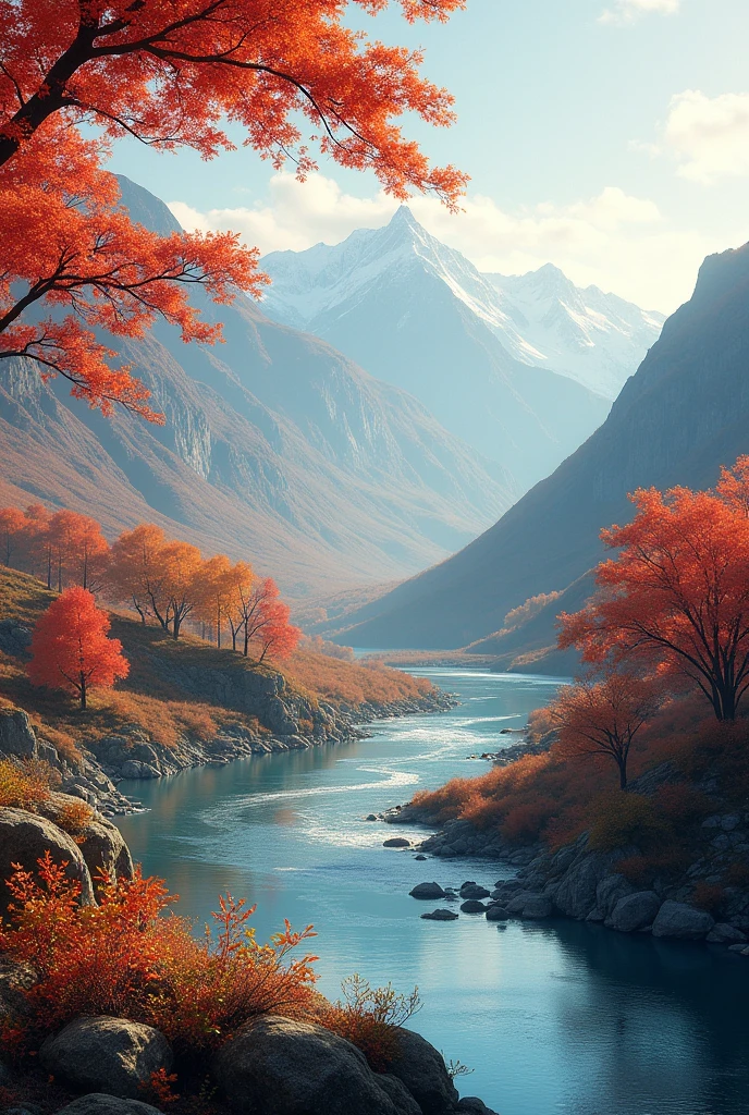 Autumn in the mountains and rivers