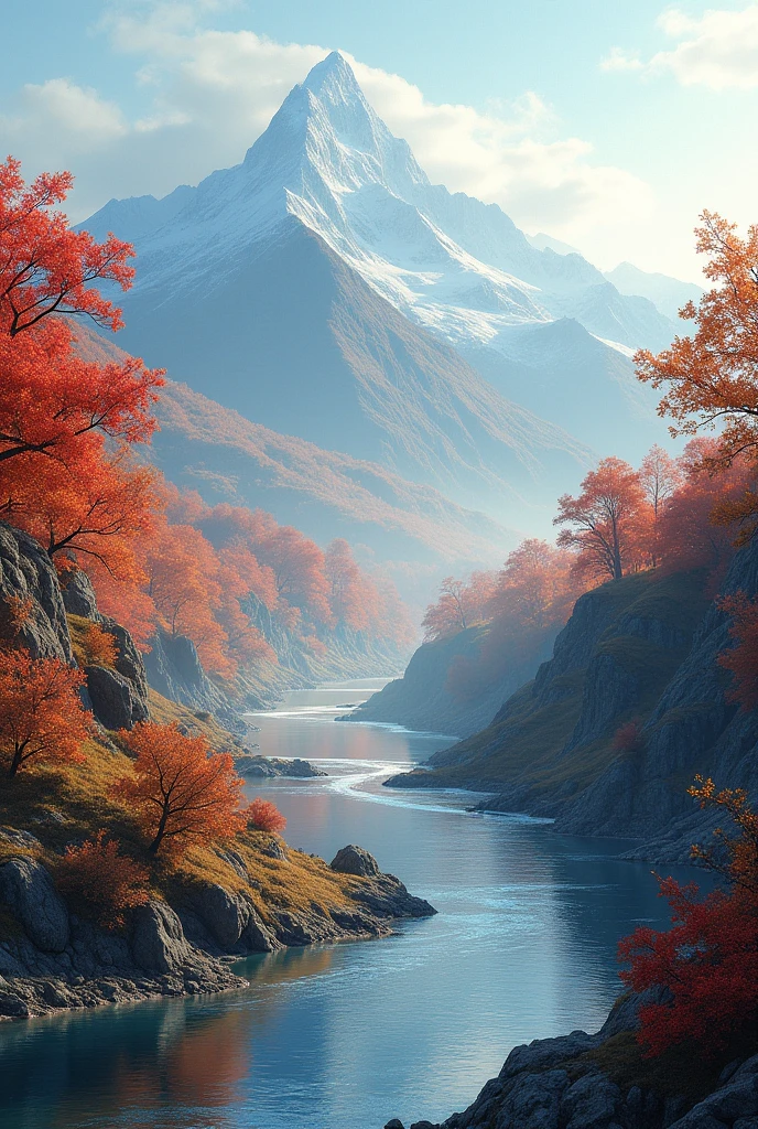 Autumn in the mountains and rivers