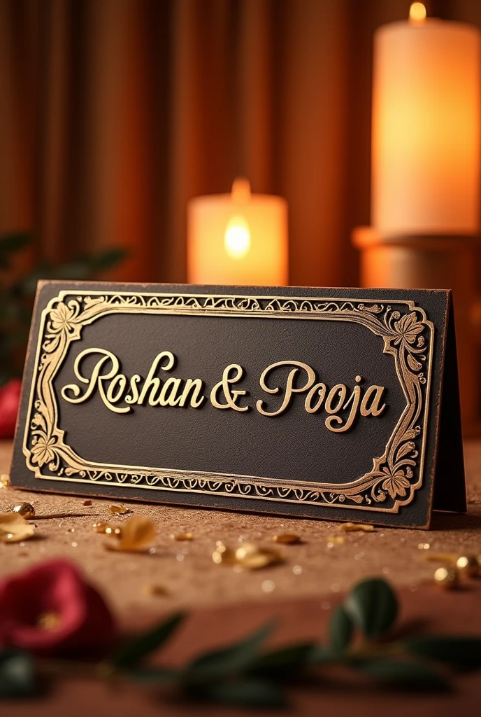 ROSHAN weds Pooja name plate