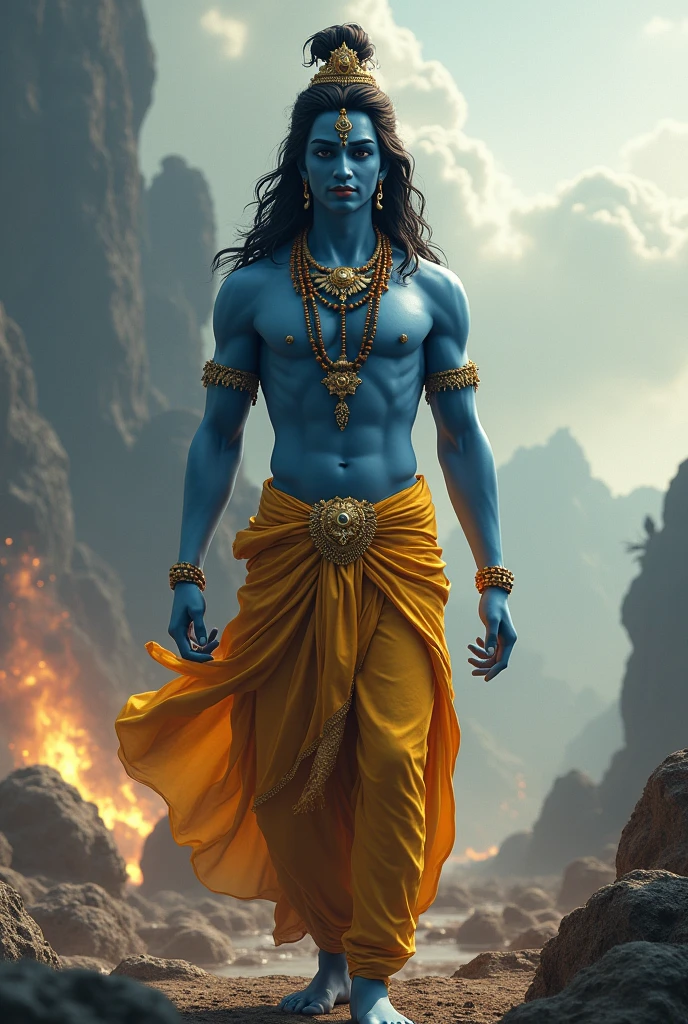 Creat 4k realistic 3d picture of krishn in kalki movie