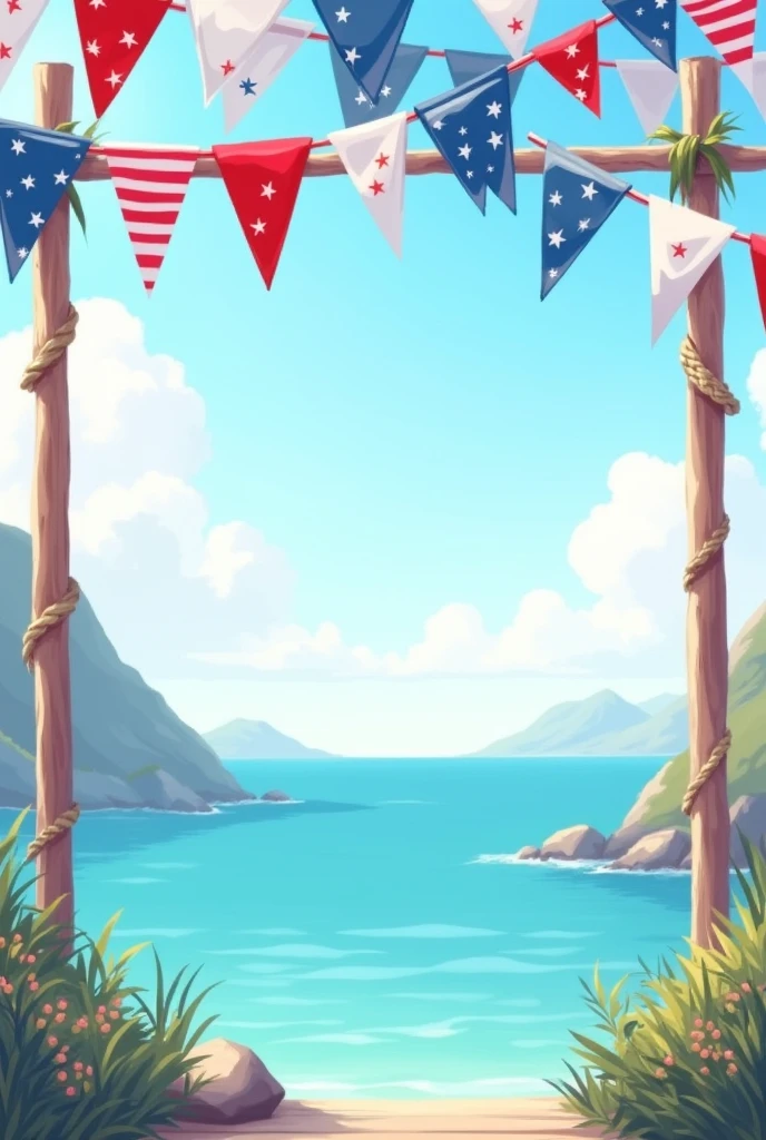 generates the image of a nautical bunting and this forms a rectangle 