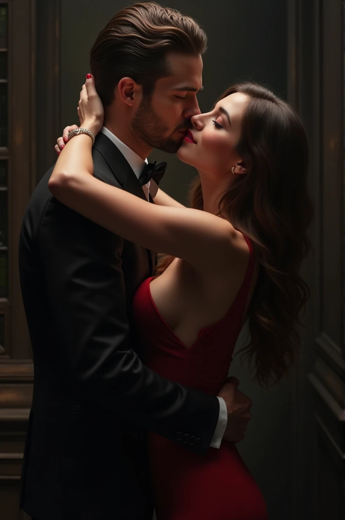 A man kissing a girls neck in a very sexy way