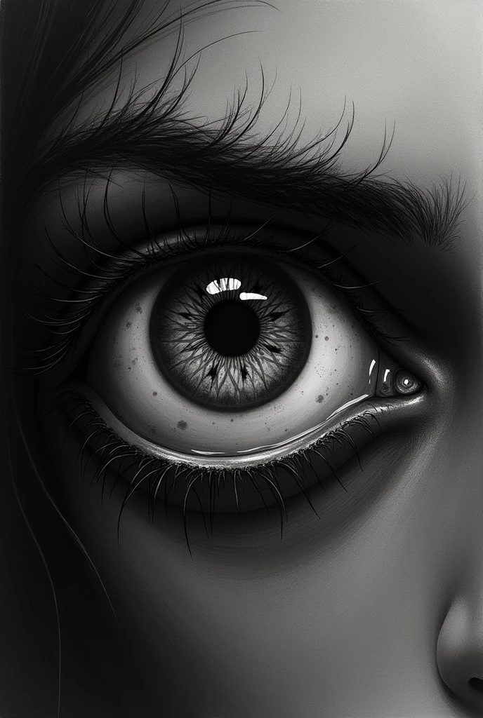 Evil Eye Drawing in the Shape of a Human Eye,